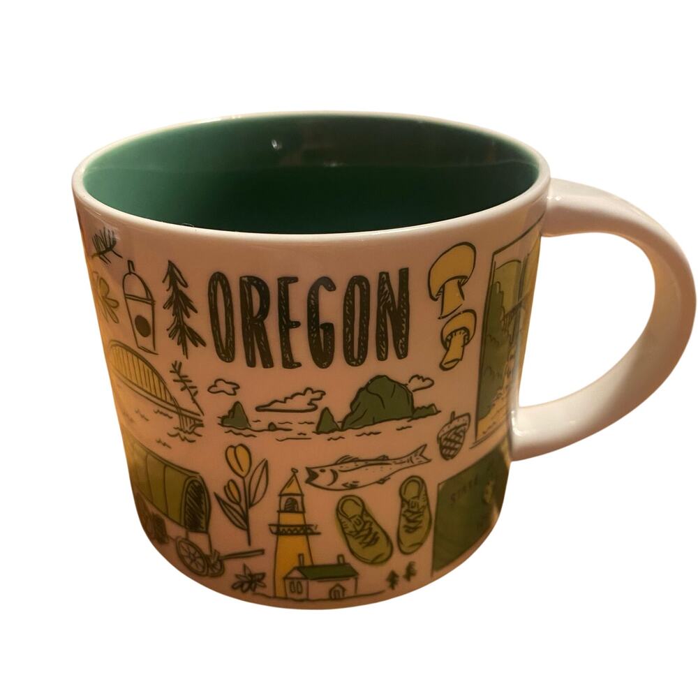 Starbucks Destination Coffee Mug - OREGON  Been There Series, Green-White "2018"